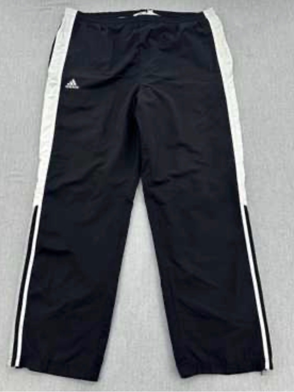 Vintage | Y2K | adidas Black Men’s Climaproof Joggers with White Side Panels XXL
